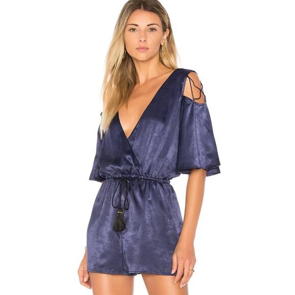 House of Harlow 1960 Navy Blue Celeste Romper NWT Size Small - Picture 1 of 5